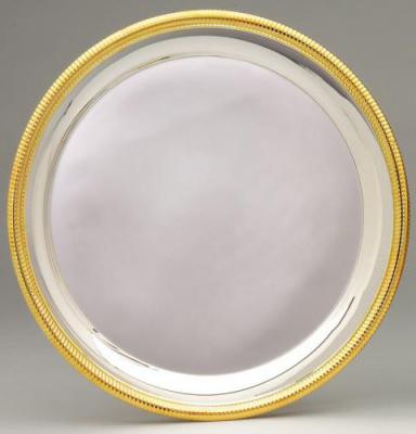Silver Plated Tray With Gold Border - SP12SG