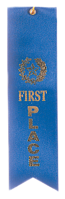 1ST PLACE BLUE CARDED RIBBON