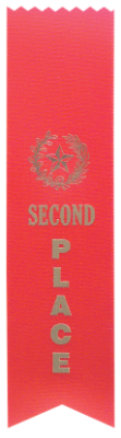 2ND PLACE RED PINKED RIBBON